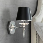 Manhattan Modern Wall Light Sconce Chrome Hardwired 6" Fixture Black Paper Shade. Fixed Price $119.99.