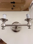 Nib Restoration Hardware Lugarno Two-arm Satin Nickel Double Sconce Light New Rh. Fixed Price $112.00.
