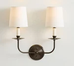 Pottery Barn Hayden Metal Double Sconce 16" - Vintage Brass Bronze Wall Light. Fixed Price $106.99.