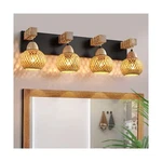 4-LIGHT Bathroom Vanity Fixtures,rustic Style Farmhouse Wood W.... Fixed Price $131.31.