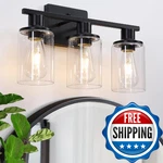 Litaddscen Matte Black Bathroom Fixtures Over MIRROR,3-LIGHT Vani. Fixed Price $71.75.