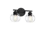 Pia Ricco 13 In. 2-LIGHT Black Bathroom Vanity With Clear Glass Shade. Fixed Price $29.90.