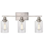 Melucee 3 Lights Wall Sconce Brushed Nickel Finished Modern Bathroom Vanity L.... Fixed Price $133.68.