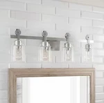 Home Decorators Collection Knollwood 4-LIGHT Brushed Nickel Vanity. Fixed Price $79.99.