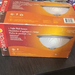 Portfolio Wall Sconce Brushed Nickel Finish Clear Etched Glass Model 197767. Fixed Price $19.99.