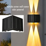 Solar Outdoor Corner Wall Lights Small Black Exterior Sconce LED-2 Pack. Fixed Price $69.99.