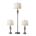 Adesso 3-PIECE Set: Two Table & One Floor Antique Brass. Fixed Price $155.00.