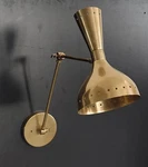 Mid Century Brass Wall Sconce Diablo Light Stilnovo Modern Lamp Fixture. Fixed Price $145.00.