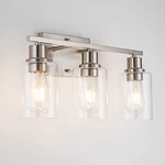 Emong Brushed Nickel Bathroom Fixtures, 3-LIGHT Vanity Lights With Clea.... Fixed Price $66.49.