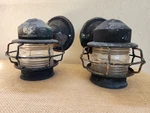 Vintage Nautical Cage Salvage Ship Lantern Jelly Jar Sconce Light Wall Fixtures. Fixed Price $189.95.
