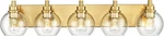 Brushed Gold 5-LIGHT Vanity With Clear Glass Shades 32 Inch Modern Desig. Fixed Price $216.99.