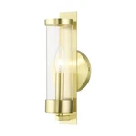Livex Castleton Light Ada Single Sconce, Satin Brass/clear Cylinder 10141-12. Fixed Price $135.96.
