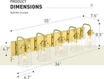 Zeyu 36" Brushed Gold 5-LIGHT Bathroom Vanity Clear Glass ZSL72B-5W Bg. Fixed Price $79.99.
