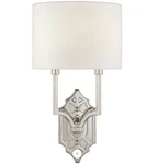 Thomas O'brien Silhouette Fretwork Sconce Polished Nickel W/linen Shade Wall. Fixed Price $599.00.