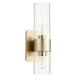 Quorum Light Fluted Wall Mount, Aged Brass / Clear 5826-2-80. Fixed Price $84.95.