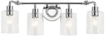Kichler Gunnison 33 3/4" Wide Chrome 4-LIGHT Bath. Fixed Price $304.99.