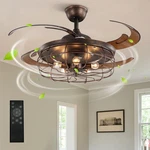 Crossio 48 Inches Retractable Caged Ceiling Fan With Lights, Reverse Industri.... Fixed Price $242.03.