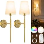 Battery Operated Wall Sconces Set Of 2 With Remote, 15 Colors & Dimmable. Fixed Price $84.99.
