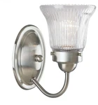 Progress Lighting Fluted Glass 1-LIGHT Brushed Nickel Prismatic Vanity. Fixed Price $29.00.
