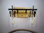 Zevni 12 In Modern 2-LIGHT Brass Gold Bathroom Vanity Black. Fixed Price $42.46.