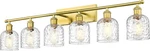 Elegant 42.2'' Gold 6-LIGHT Bathroom Fixture With Hammered Glass. Fixed Price $266.99.