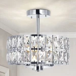 3-LIGTH Round Crystal Ceiling Light, Modern Hallway Fixtures, 12.6" Chr.... Fixed Price $191.99.