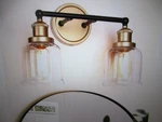 Uolfin Modern Dome Bathroom Vanity 2-LIGHT Black & Brass Bell Wall Sconce. Fixed Price $42.70.