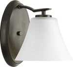 Progress Lighting Bravo Collection 1-LIGHT Etched Glass Modern Bath Vanity. Fixed Price $24.99.