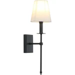 Single Wall Sconce Classic Rustic Lighting With Flared White Textile Lamp Shade. Fixed Price $54.39.