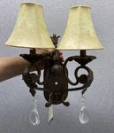 Hinkley Summerstone Wall Sconce Double Light & Shades Glass Accents Open Box. Fixed Price $69.90.
