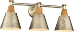 Antique Gold 3-LIGHT Bathroom Vanity With Hammered Metal Shade. Fixed Price $133.99.