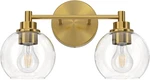 Gold 2-LIGHT Vanity Bathroom With Globe Shades For Mirror & Hallway. Fixed Price $83.99.