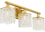 Bathroom Vanity Bedroom Dining Crystal Wall Sconce Brass Color 3 Light 24". Fixed Price $249.72.