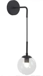 Bokt Mid Century Modern Black Wall Sconce Light Clear Glass Globe. Fixed Price $45.00.
