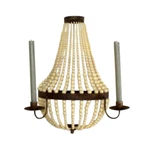 Luxe Iron Cream Beaded Candle Sconce 19 In Romantic Old World Wall Draped Pearl. Fixed Price $129.80.