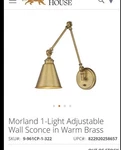 Savoy House Morland Adjustable Wall Sconce Warm Brass Metal 9-961CP-1-322. Fixed Price $125.00.
