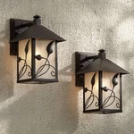 Franklin Iron French Garden 12 1/2" Bronze Outdoor Wall Light Set Of. Fixed Price $324.99.
