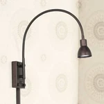 Led Bronze Gooseneck Modern Plug-in Swing Arm Wall Lamp. Fixed Price $225.00.