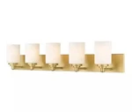 Soledad 38.75 In. 5-LIGHT Brushed Gold Vanity With Glass Shade 1009410147. Fixed Price $174.99.