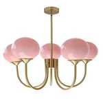 Bokt 5 Light Globe Sputnik Chandelier Modern Glass A-gold+pink. Fixed Price $218.05.