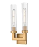 Z-lite Lighting Beau Wall Sconce, 2-LIGHT 60W, Rubbed Brass (bulbs Not Included). Fixed Price $148.31.