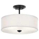 Kichler Shailene 14" 3 Light Round Semi Flush With Satin Etched White Diffuser. Fixed Price $69.50.