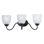 Stefan 3-LIGHT Bath Vanity Fixture Maxim #10073FTBK Black, Frosted Glass Shades. Fixed Price $24.99.
