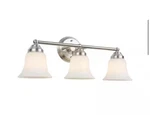 New Hampton Bay Ashhurst 3-LIGHT Brushed Nickel Classic Traditional Bathroom Van. Fixed Price $35.00.