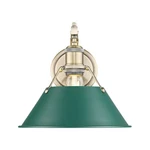 Golden Lighting 3306-1W Ab Orwell 10" Tall Wall Sconce Aged Brass / Pine Green. Fixed Price $153.99.
