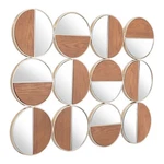 Zuo Modern Cycle Round Mirror, Gold/walnut - A12201. Fixed Price $214.99.
