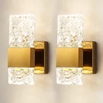Kaisite 4.7IN 1-LIGHT Brushed Gold Led Vanity Crystal Shade Sconce 2-PACK. Fixed Price $55.93.