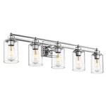 Chrome Vanity Fixtures, Hwh 5-LIGHT Bathroom Over Mirror, Mod. Fixed Price $210.36.