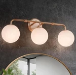 Ksana Gold Bathroom Fixtures, 3 Vanity Lights Over Mirror With.... Fixed Price $50.00.