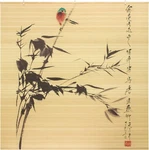 Red Lantern Bamboo Window Shade Blind - Nesting Birds 72"W X 72"H. Fixed Price $120.00.